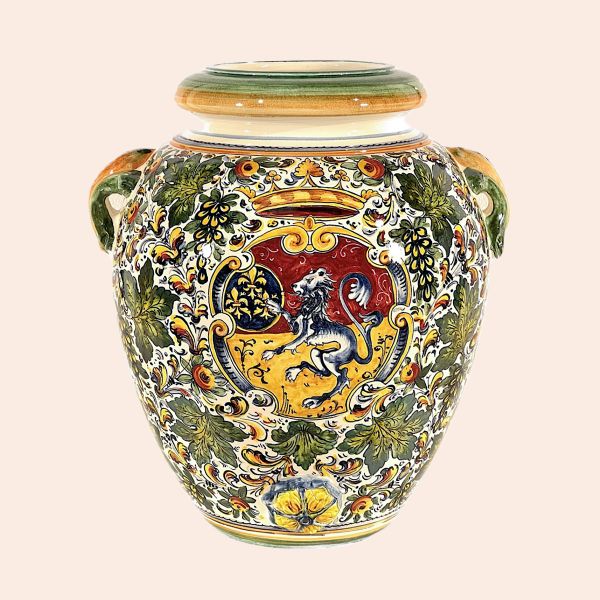 ACC101C 60 - Jar cafaggiolo San Gimignano coat of arms cm60H